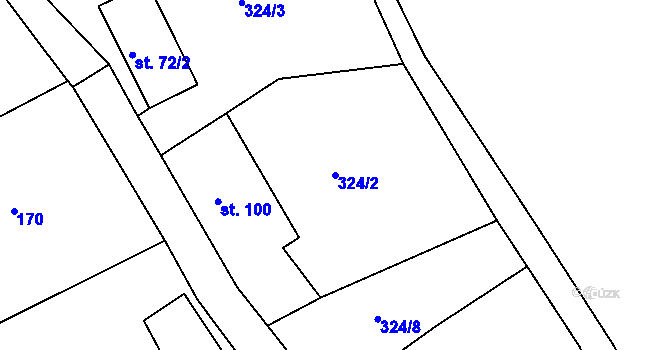 Parcela st. 324/2 v KÚ Drachkov, Katastrální mapa