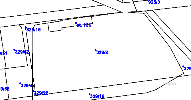 Parcela st. 329/8 v KÚ Drachkov, Katastrální mapa