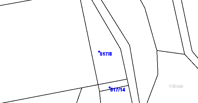 Parcela st. 517/8 v KÚ Drachkov, Katastrální mapa