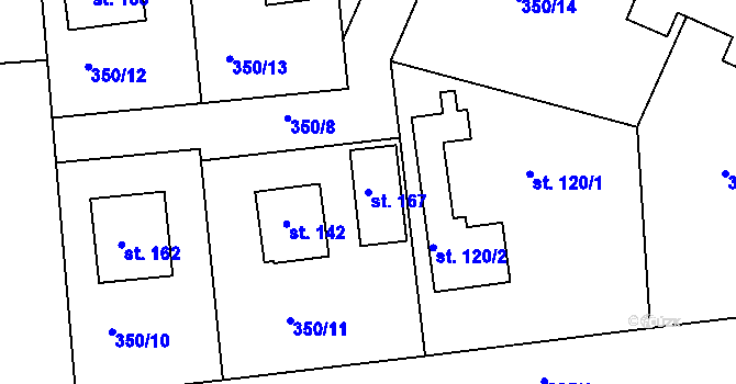 Parcela st. 167 v KÚ Drachkov, Katastrální mapa