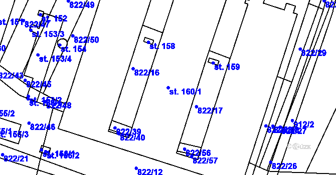 Parcela st. 160/1 v KÚ Drachkov, Katastrální mapa