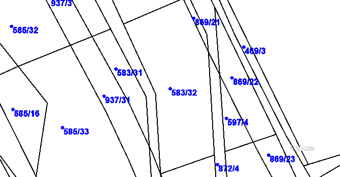 Parcela st. 583/32 v KÚ Drachkov, Katastrální mapa