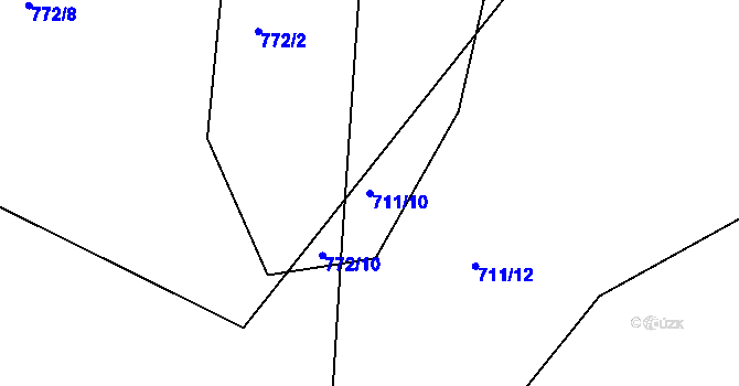 Parcela st. 711/10 v KÚ Drachkov, Katastrální mapa
