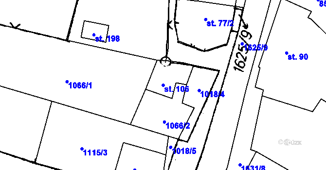 Parcela st. 106 v KÚ Dráchov, Katastrální mapa