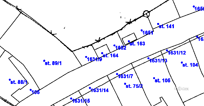 Parcela st. 164 v KÚ Dráchov, Katastrální mapa