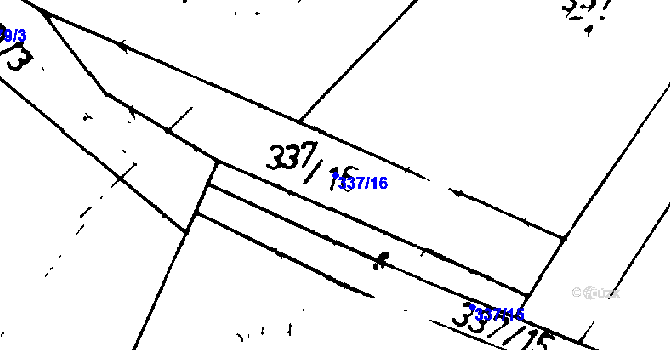 Parcela st. 337/16 v KÚ Dráchov, Katastrální mapa