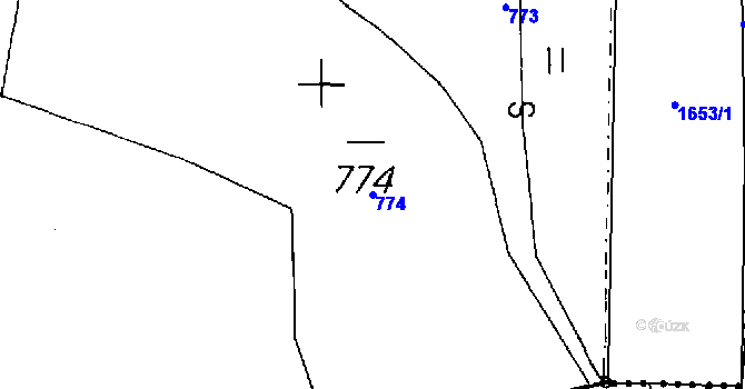 Parcela st. 774 v KÚ Dráchov, Katastrální mapa