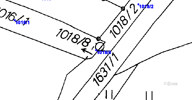 Parcela st. 1018/8 v KÚ Dráchov, Katastrální mapa