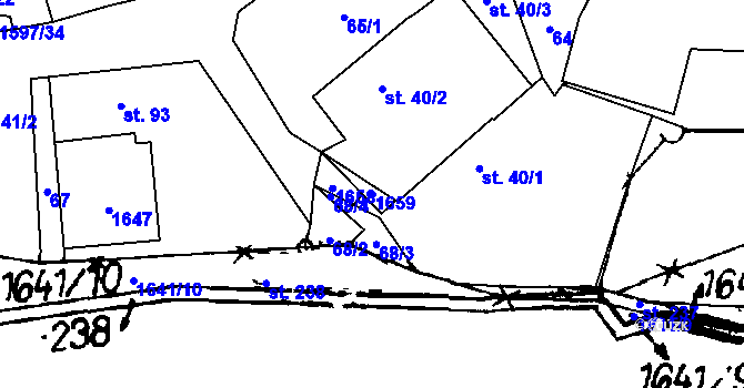 Parcela st. 1659 v KÚ Dráchov, Katastrální mapa