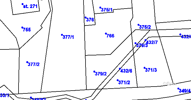 Parcela st. 47 v KÚ Drásov u Příbramě, Katastrální mapa