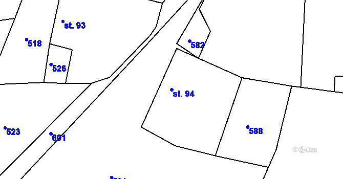Parcela st. 94 v KÚ Drásov u Příbramě, Katastrální mapa