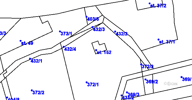 Parcela st. 152 v KÚ Drásov u Příbramě, Katastrální mapa