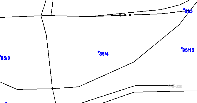 Parcela st. 85/4 v KÚ Drásov u Příbramě, Katastrální mapa