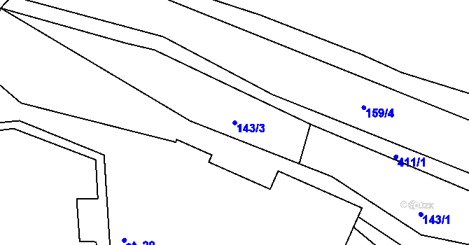 Parcela st. 143/3 v KÚ Drásov u Příbramě, Katastrální mapa