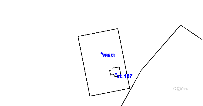 Parcela st. 296/3 v KÚ Drásov u Příbramě, Katastrální mapa