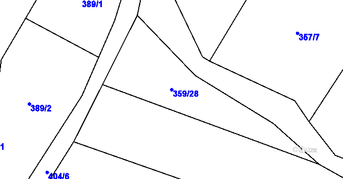 Parcela st. 359/28 v KÚ Drásov u Příbramě, Katastrální mapa