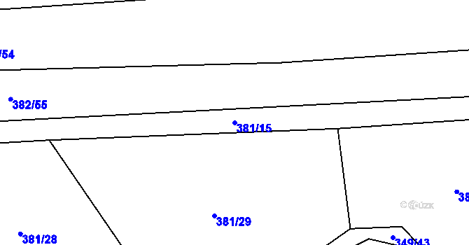 Parcela st. 381/15 v KÚ Drásov u Příbramě, Katastrální mapa