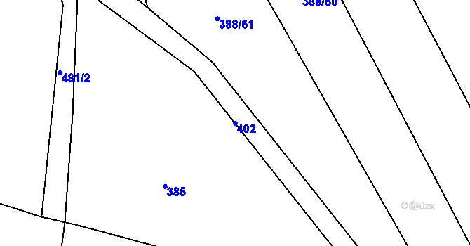 Parcela st. 402 v KÚ Drásov u Příbramě, Katastrální mapa