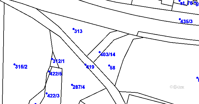 Parcela st. 403/14 v KÚ Drásov u Příbramě, Katastrální mapa