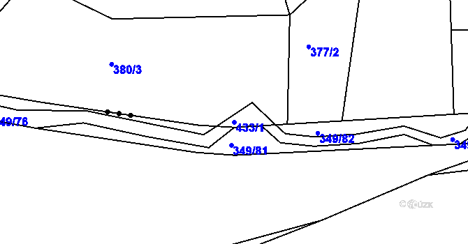 Parcela st. 433/1 v KÚ Drásov u Příbramě, Katastrální mapa