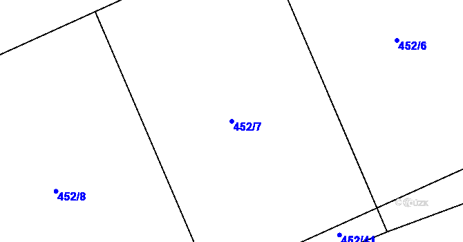 Parcela st. 452/7 v KÚ Drásov u Příbramě, Katastrální mapa