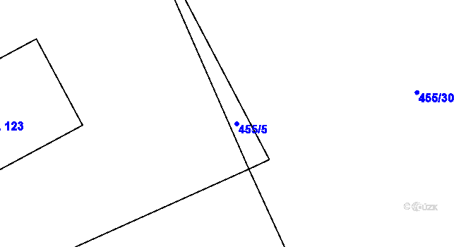 Parcela st. 455/5 v KÚ Drásov u Příbramě, Katastrální mapa