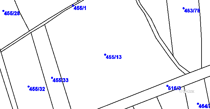 Parcela st. 455/13 v KÚ Drásov u Příbramě, Katastrální mapa
