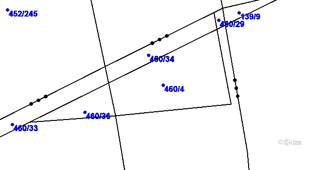 Parcela st. 460/4 v KÚ Drásov u Příbramě, Katastrální mapa