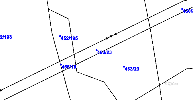 Parcela st. 460/23 v KÚ Drásov u Příbramě, Katastrální mapa