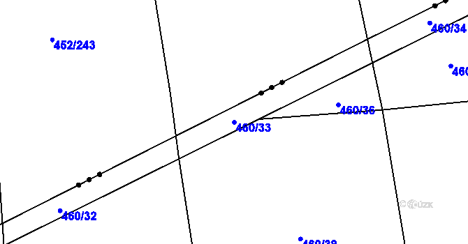 Parcela st. 460/33 v KÚ Drásov u Příbramě, Katastrální mapa