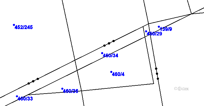 Parcela st. 460/34 v KÚ Drásov u Příbramě, Katastrální mapa
