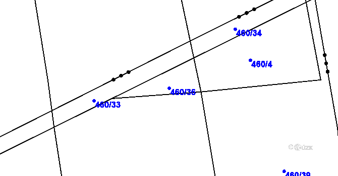 Parcela st. 460/36 v KÚ Drásov u Příbramě, Katastrální mapa