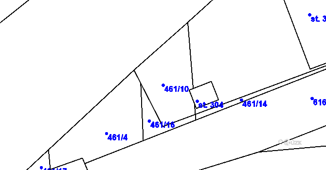 Parcela st. 461/10 v KÚ Drásov u Příbramě, Katastrální mapa