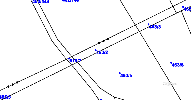 Parcela st. 463/2 v KÚ Drásov u Příbramě, Katastrální mapa