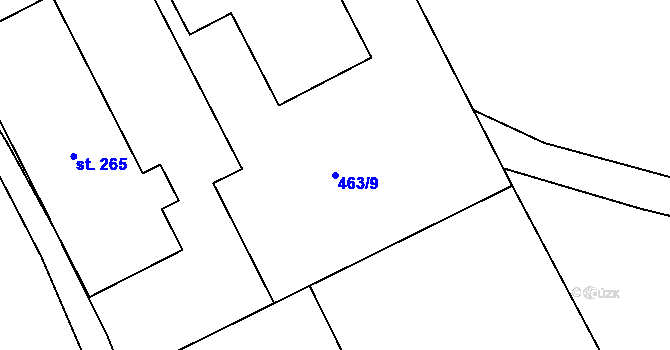 Parcela st. 463/9 v KÚ Drásov u Příbramě, Katastrální mapa