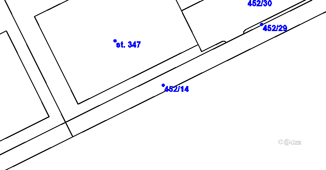 Parcela st. 452/14 v KÚ Drásov u Příbramě, Katastrální mapa