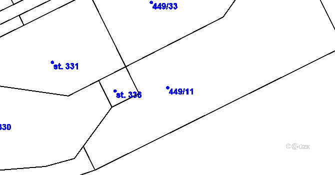 Parcela st. 449/11 v KÚ Drásov u Příbramě, Katastrální mapa