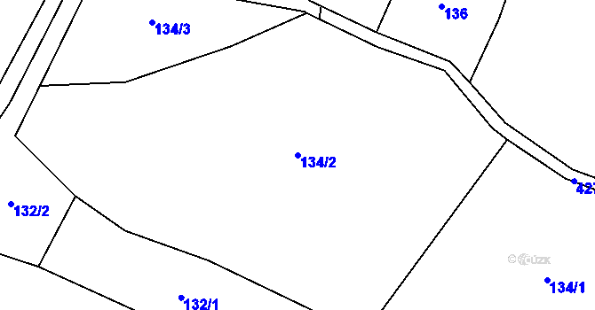 Parcela st. 134/2 v KÚ Drásov u Příbramě, Katastrální mapa