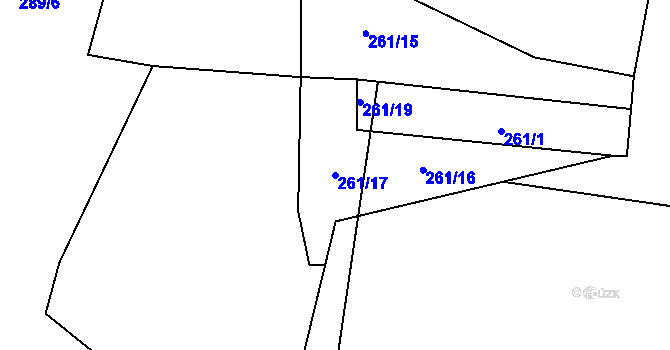 Parcela st. 261/17 v KÚ Drásov u Příbramě, Katastrální mapa