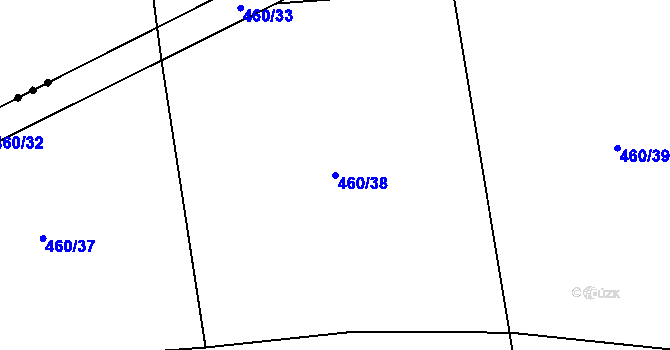 Parcela st. 460/38 v KÚ Drásov u Příbramě, Katastrální mapa