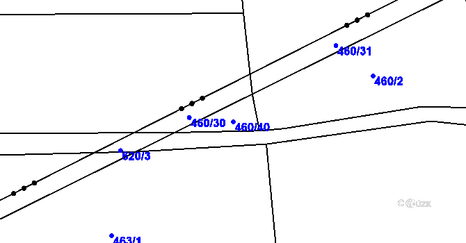 Parcela st. 460/40 v KÚ Drásov u Příbramě, Katastrální mapa