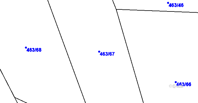 Parcela st. 463/67 v KÚ Drásov u Příbramě, Katastrální mapa