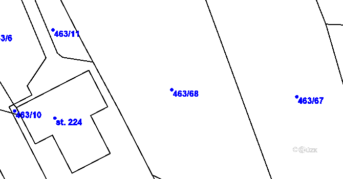Parcela st. 463/68 v KÚ Drásov u Příbramě, Katastrální mapa