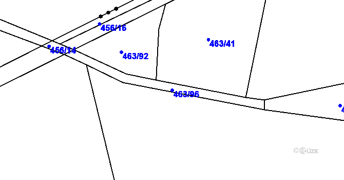 Parcela st. 463/96 v KÚ Drásov u Příbramě, Katastrální mapa