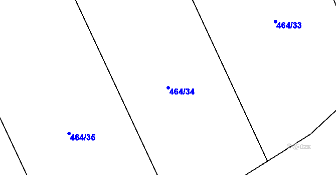 Parcela st. 464/34 v KÚ Drásov u Příbramě, Katastrální mapa