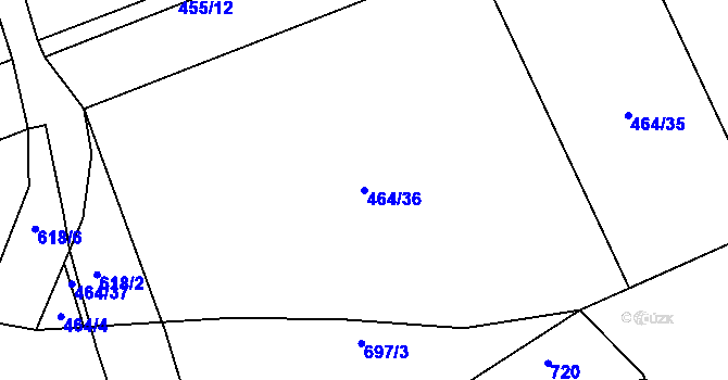 Parcela st. 464/36 v KÚ Drásov u Příbramě, Katastrální mapa