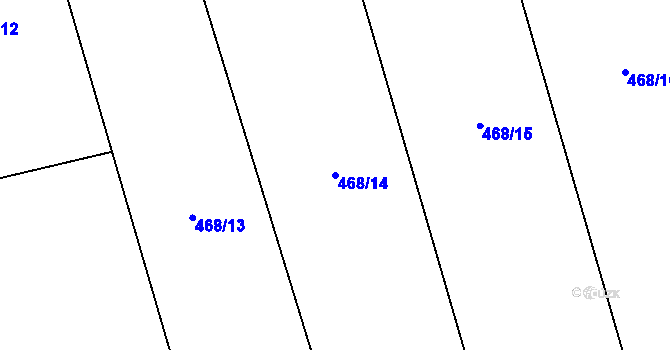 Parcela st. 468/14 v KÚ Drásov u Příbramě, Katastrální mapa