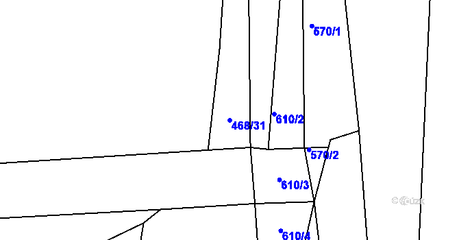 Parcela st. 468/31 v KÚ Drásov u Příbramě, Katastrální mapa