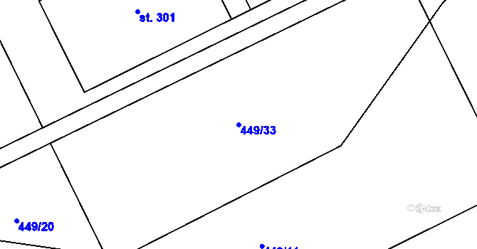 Parcela st. 449/33 v KÚ Drásov u Příbramě, Katastrální mapa