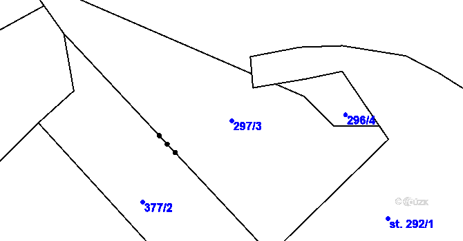 Parcela st. 297/3 v KÚ Drásov u Příbramě, Katastrální mapa